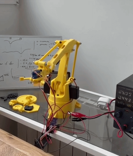 3D Printed AI robotic arm finalized assembly